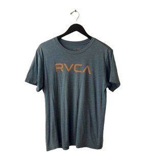 RVCA T Shirt Graphic Tee Logo Active T Sport Gym Fitness Blue Womens Cotton XL